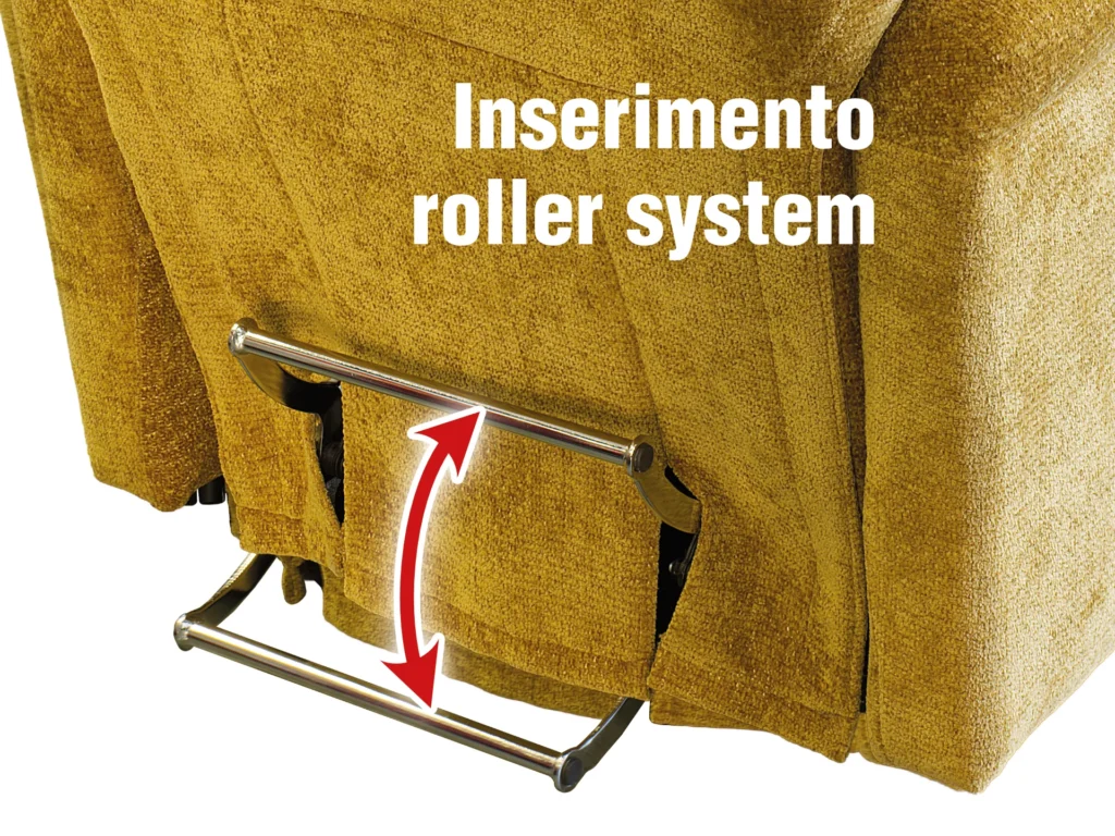 Poltrona anziani con roller system e seduta adattiva relax 3 motori