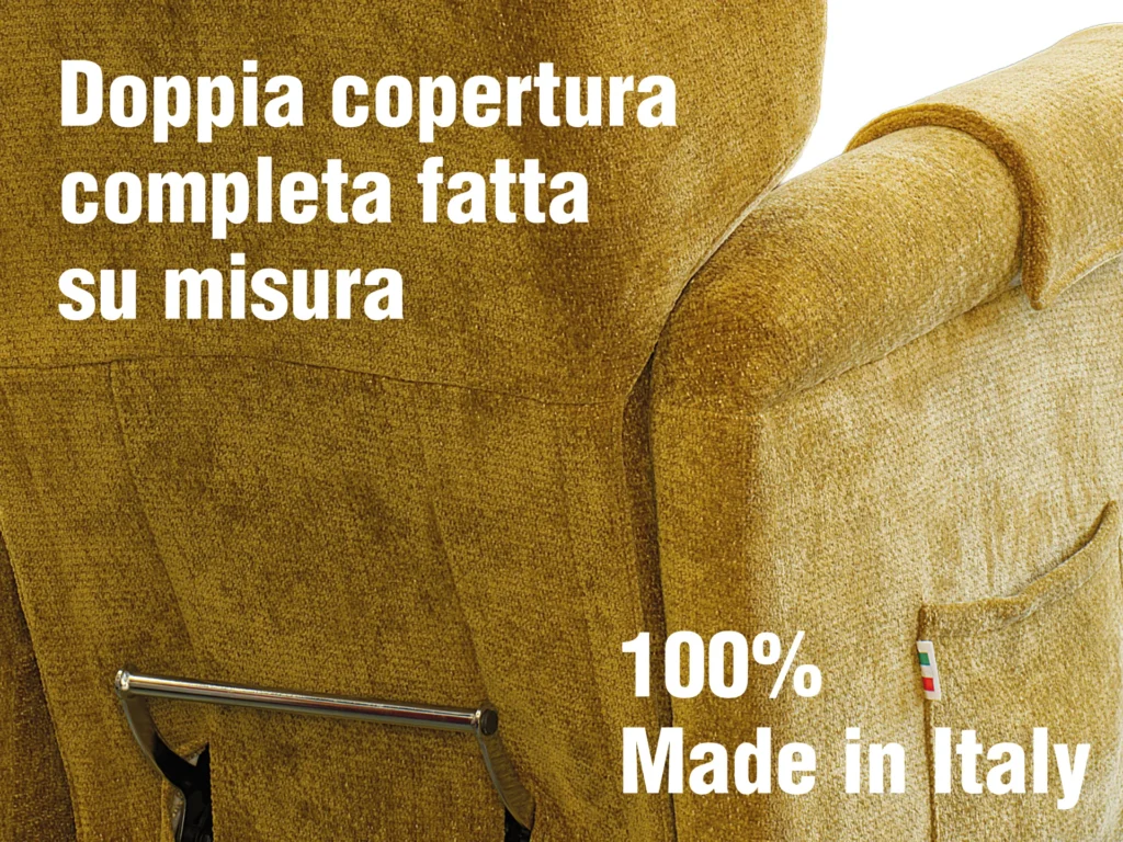 Poltrona anziani relax 3 motori doppia copertura 100x100 made in Italy