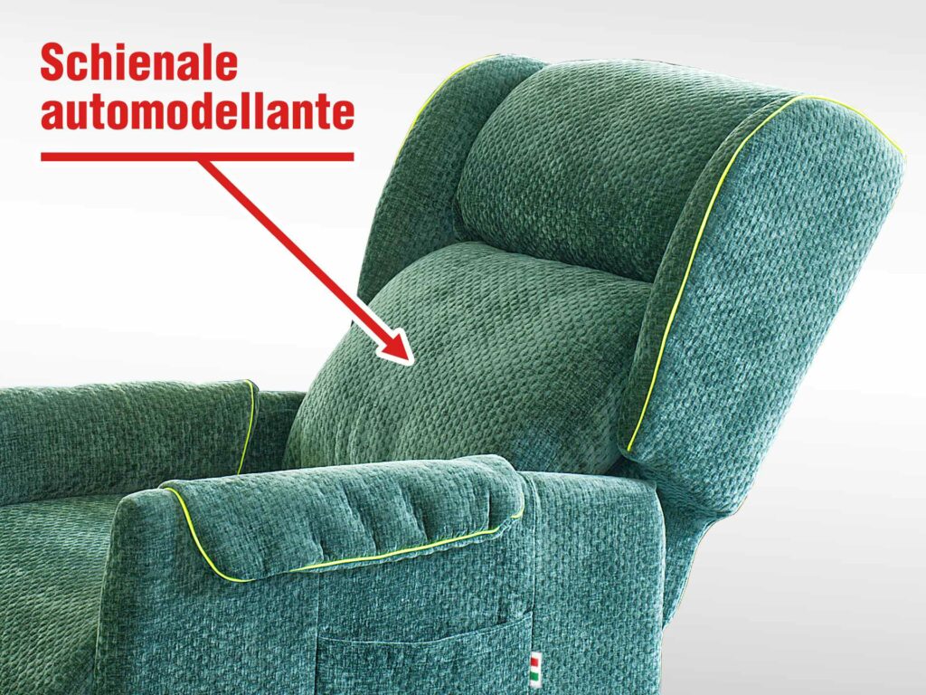 Schienale con cuscini automodellanti della poltrona relax comfort per anziani