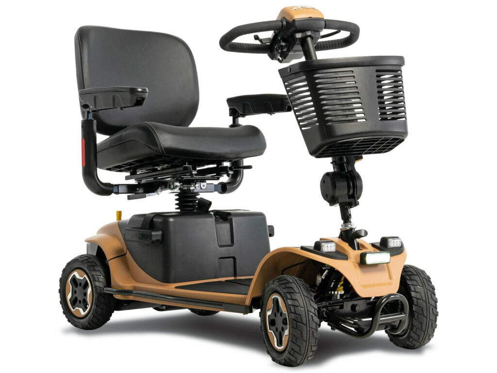 scooter anziani disabili per esterno e terreni sconnessi color bronzo