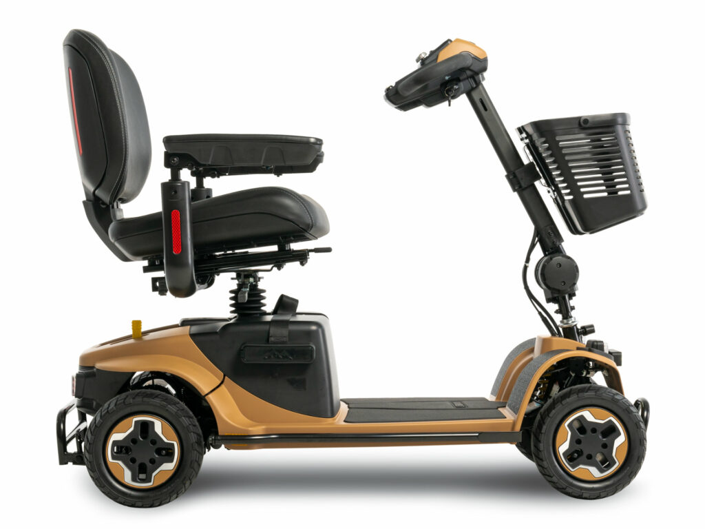 scooter elettrico per anziani e disabili per esterno e terreni sconnessi bronzo vista lato destro